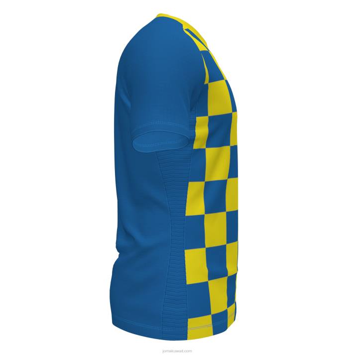 Joma 82P4R4622 الأزرق الملكي الأصفر قميص بأكمام قصيرة العلم الثاني رجال