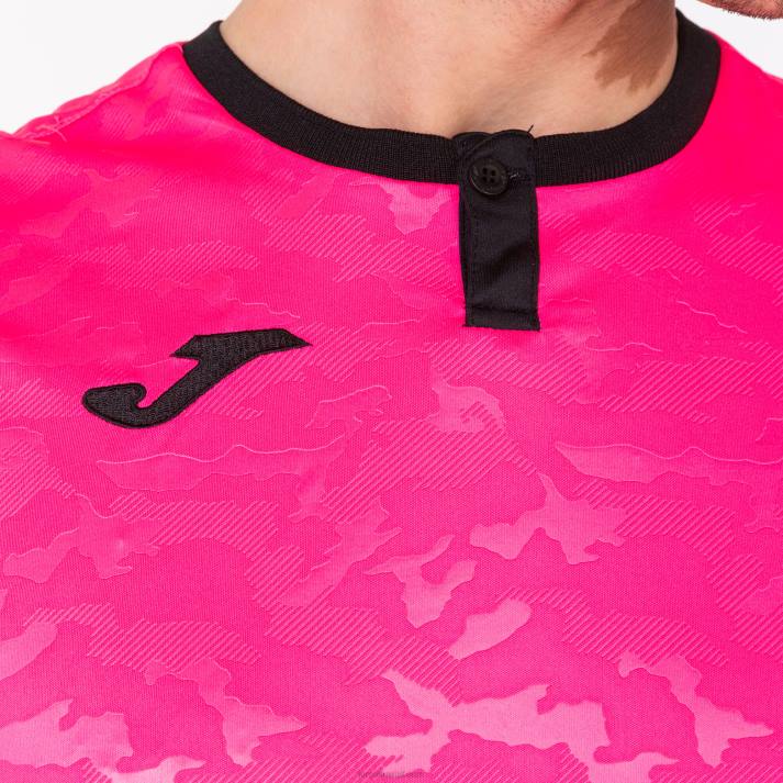 Joma 82P4R4624 نيون وردي أسود قميص قصير الأكمام toletum الثاني رجال
