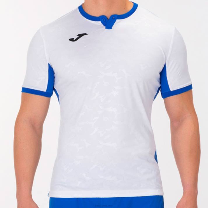 Joma 82P4R4625 أبيض أزرق ملكي قميص قصير الأكمام toletum الثاني رجال