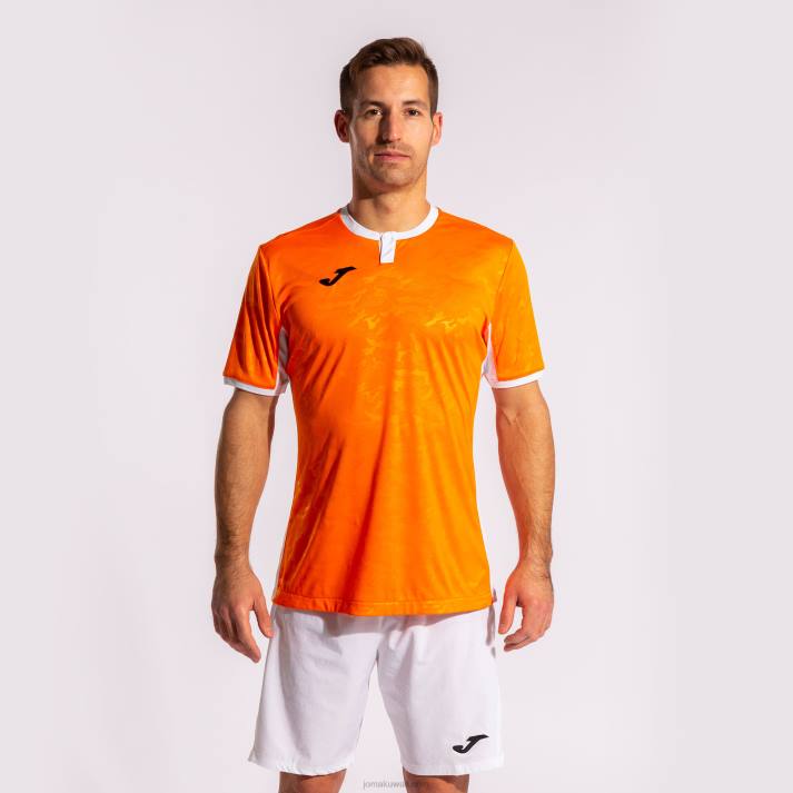 Joma 82P4R4626 برتقالي أبيض قميص قصير الأكمام toletum الثاني رجال