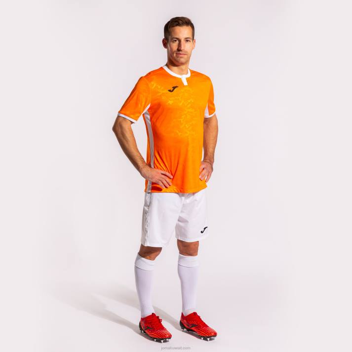 Joma 82P4R4626 برتقالي أبيض قميص قصير الأكمام toletum الثاني رجال