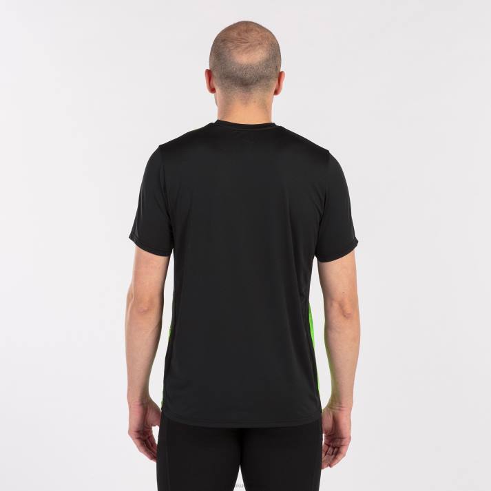 Joma 82P4R4661 أسود أخضر نيون قميص قصير الأكمام النخبة الثامن رجال