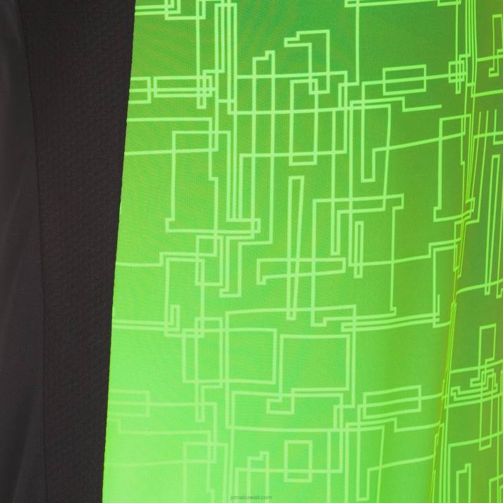 Joma 82P4R4661 أسود أخضر نيون قميص قصير الأكمام النخبة الثامن رجال