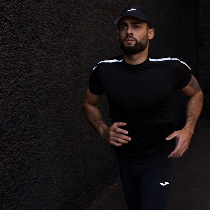 Joma 82P4R4673 أسود قميص قصير الأكمام r-night رجال