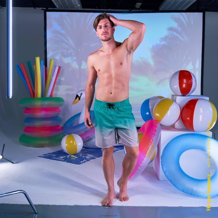 Joma 82P4R4675 أزرق جذوع السباحة متدهورة رجال