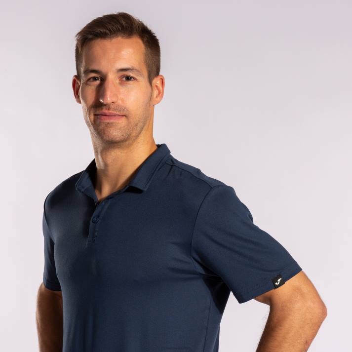 Joma 82P4R4685 الأزرق الداكن قميص بولو قصير الأكمام سيدني رجال