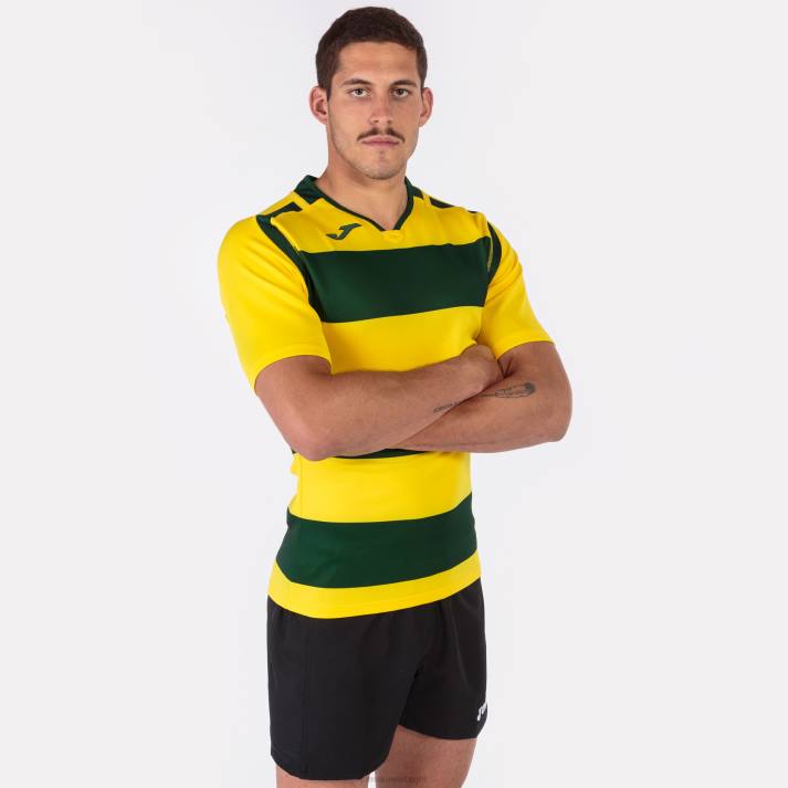 Joma 82P4R4699 أصفر أخضر قميص قصير الأكمام prorugby الثاني رجال