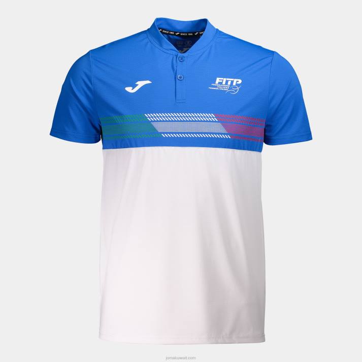 Joma 82P4R4701 أزرق ملكي أبيض قميص بولو قصير الاكمام لاتحاد التنس والباديل الايطالى