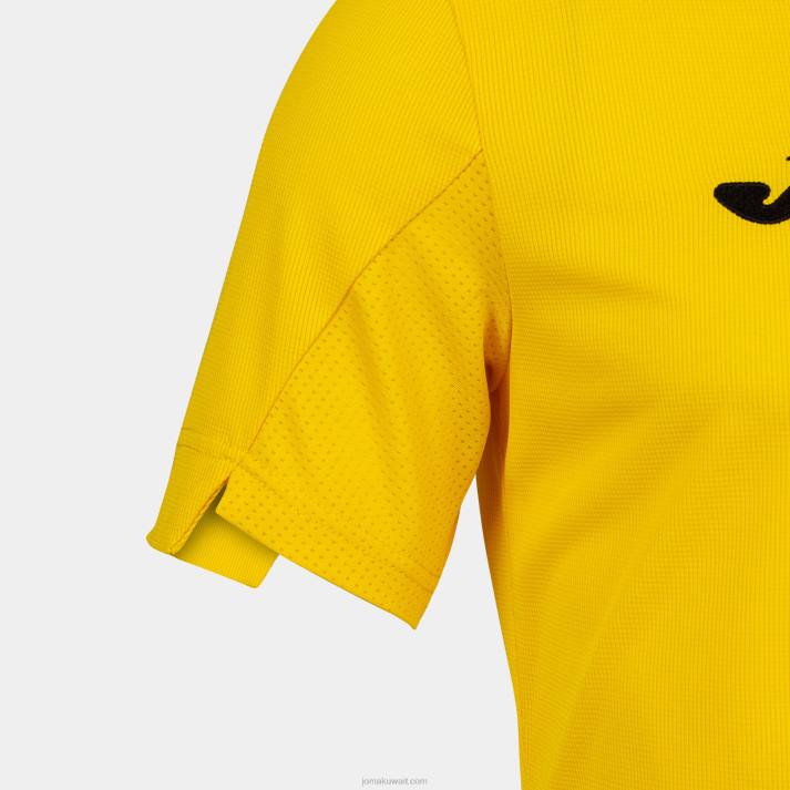 Joma 82P4R4710 أصفر أسود قميص بأكمام قصيرة ذهبي رابعا رجال