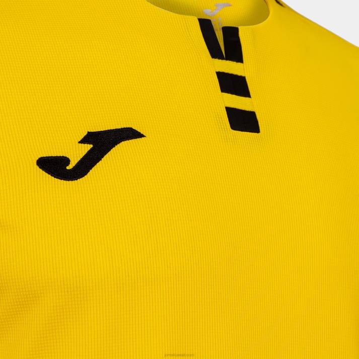 Joma 82P4R4710 أصفر أسود قميص بأكمام قصيرة ذهبي رابعا رجال