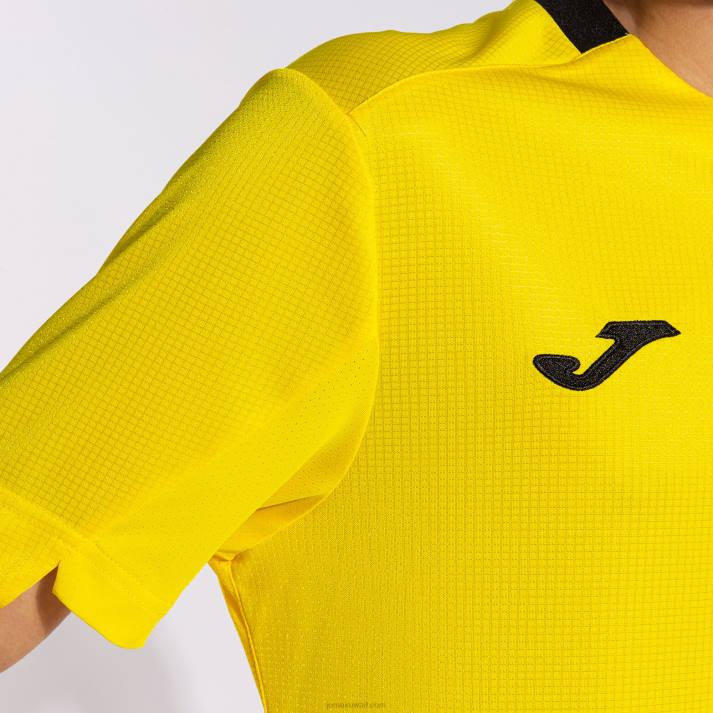 Joma 82P4R4710 أصفر أسود قميص بأكمام قصيرة ذهبي رابعا رجال