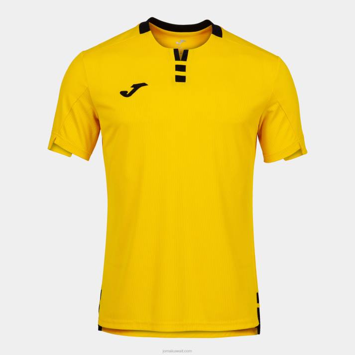 Joma 82P4R4710 أصفر أسود قميص بأكمام قصيرة ذهبي رابعا رجال