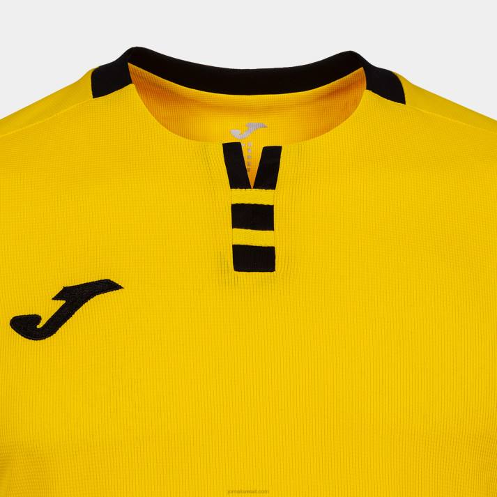 Joma 82P4R4710 أصفر أسود قميص بأكمام قصيرة ذهبي رابعا رجال