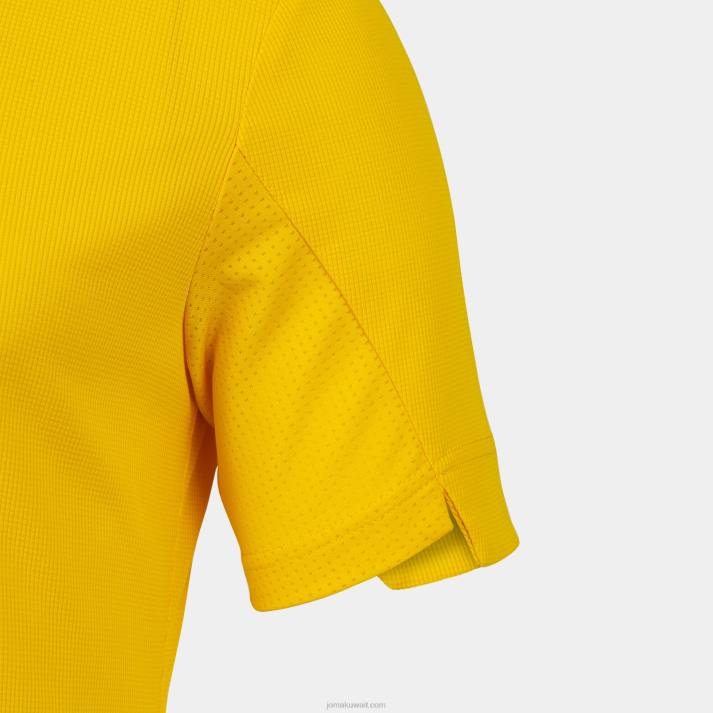 Joma 82P4R4710 أصفر أسود قميص بأكمام قصيرة ذهبي رابعا رجال