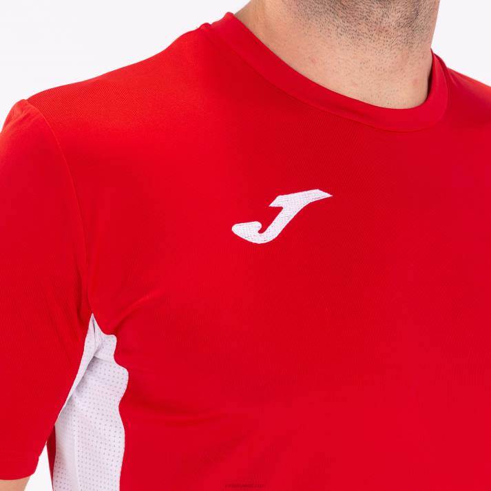 Joma 82P4R4716 احمر ابيض قميص بأكمام قصيرة superliga رجال