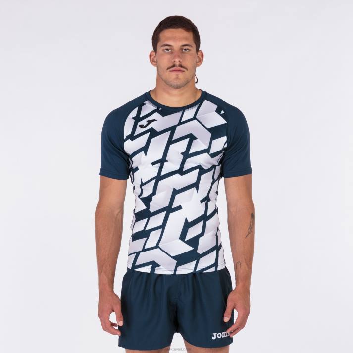 Joma 82P4R4734 الأزرق الداكن الأبيض قميص بأكمام قصيرة myskin iii رجال