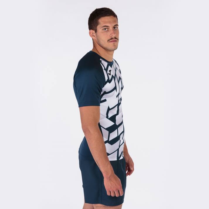 Joma 82P4R4734 الأزرق الداكن الأبيض قميص بأكمام قصيرة myskin iii رجال