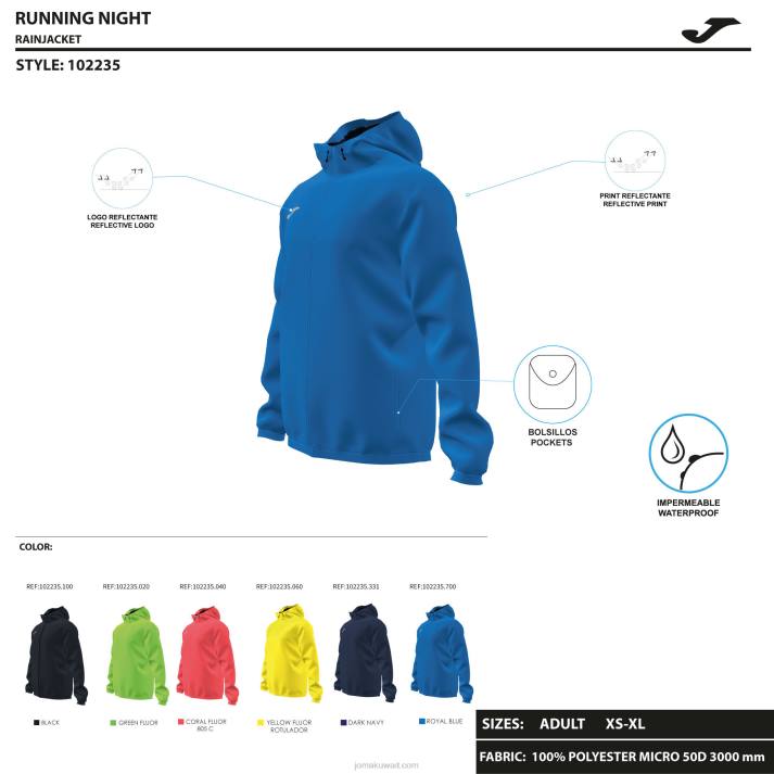 Joma 82P4R476 بورجوندي Rainjacket النخبة الثامن رجال