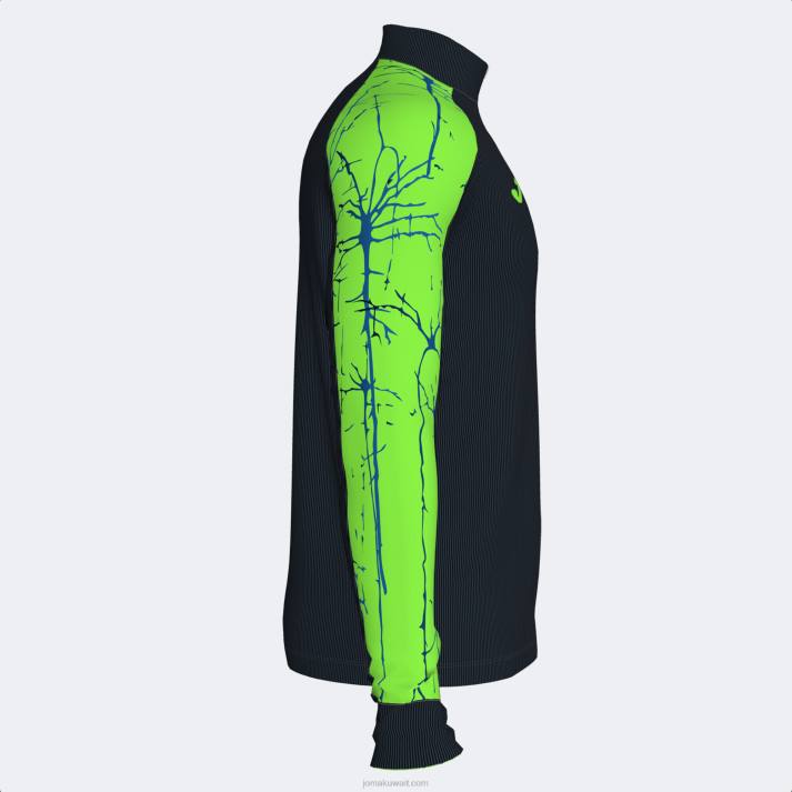 Joma 82P4R483 أسود أخضر نيون قميص من النوع الثقيل النخبة التاسع رجال