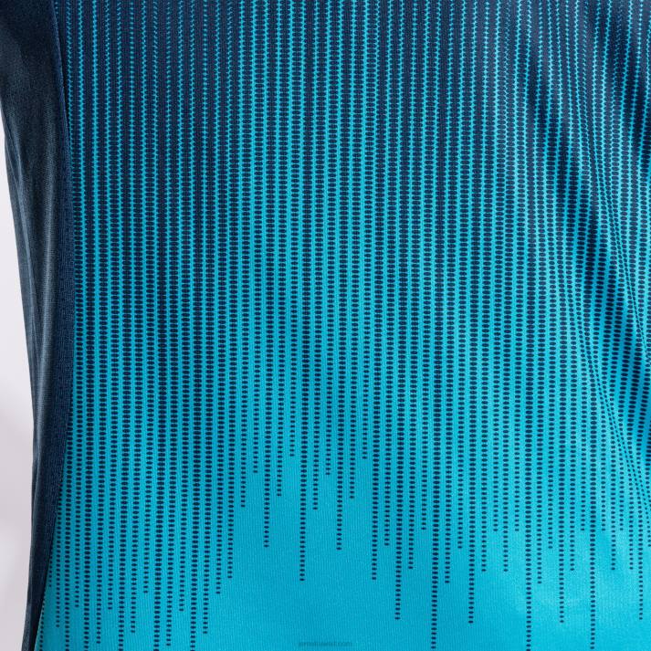 Joma 82P4R485 الفلورسنت الفيروز الأزرق الداكن قميص بأكمام قصيرة النمر الرابع رجال