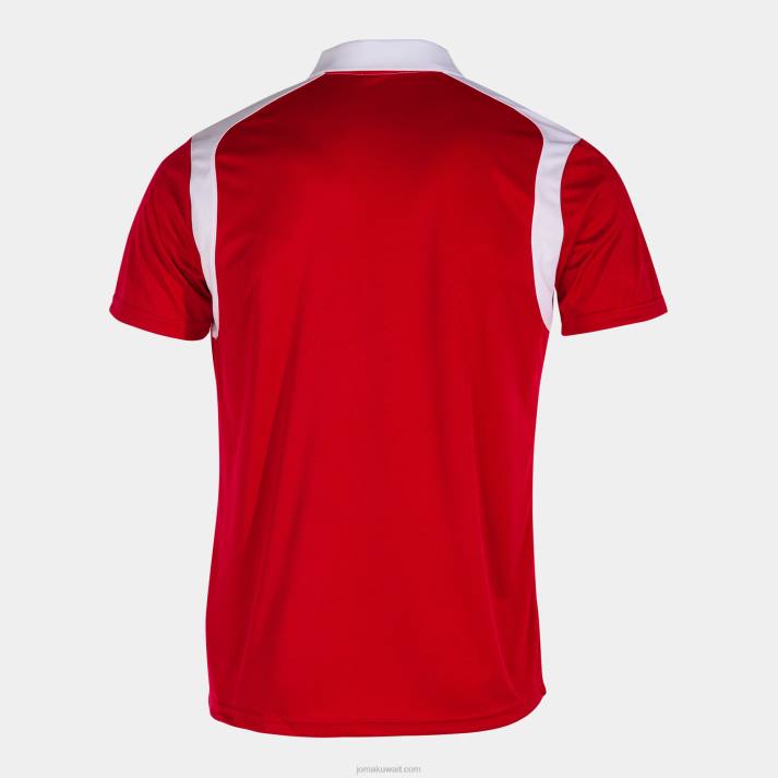 Joma 82P4R526 احمر ابيض بطولة قميص بولو بأكمام قصيرة v رجال