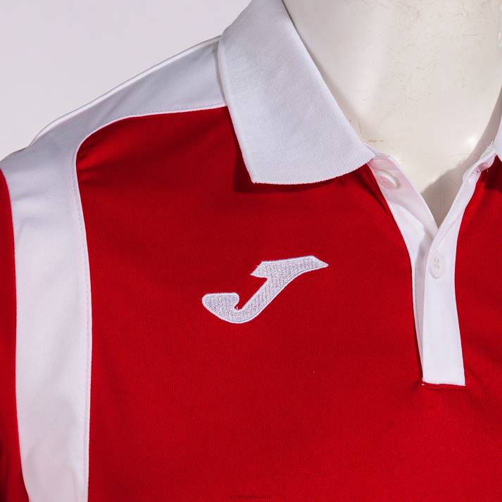Joma 82P4R526 احمر ابيض بطولة قميص بولو بأكمام قصيرة v رجال