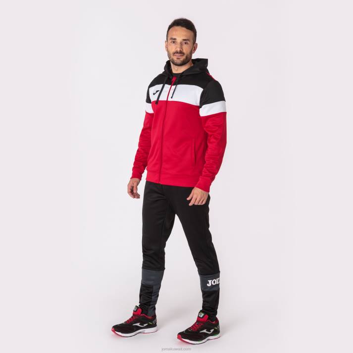 Joma 82P4R547 أحمر أسود طاقم سترة مقنعين الرابع رجال