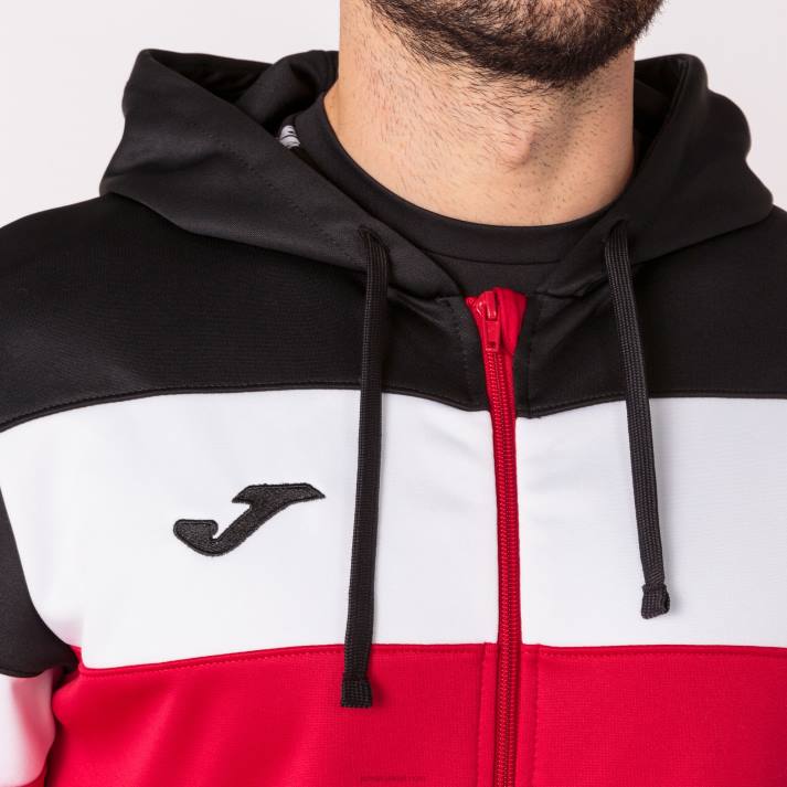 Joma 82P4R547 أحمر أسود طاقم سترة مقنعين الرابع رجال