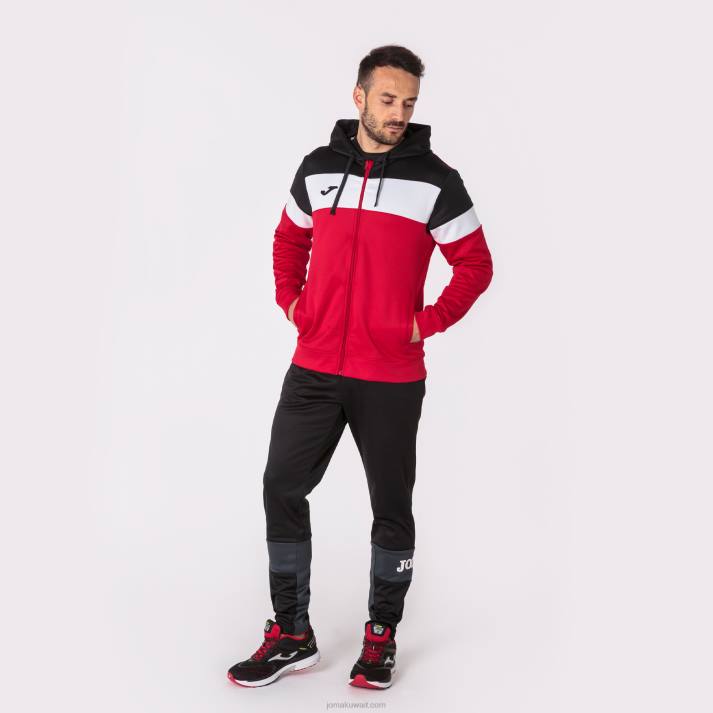 Joma 82P4R547 أحمر أسود طاقم سترة مقنعين الرابع رجال