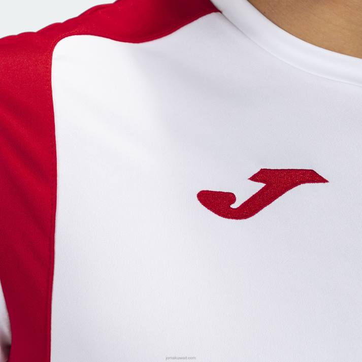 Joma 82P4R553 أبيض أحمر بطولة قميص قصير الأكمام v رجال