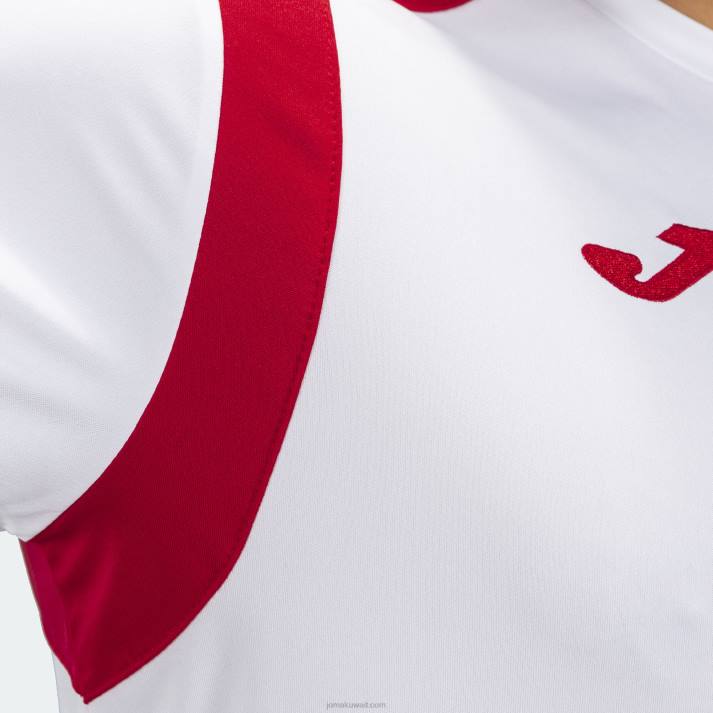 Joma 82P4R553 أبيض أحمر بطولة قميص قصير الأكمام v رجال