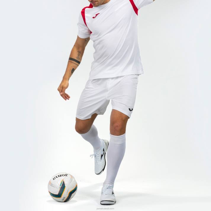 Joma 82P4R553 أبيض أحمر بطولة قميص قصير الأكمام v رجال