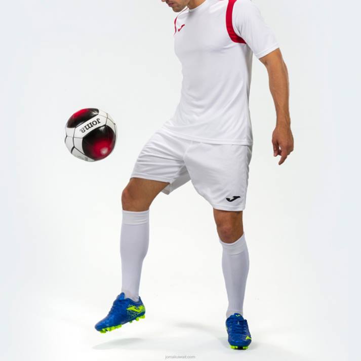Joma 82P4R553 أبيض أحمر بطولة قميص قصير الأكمام v رجال