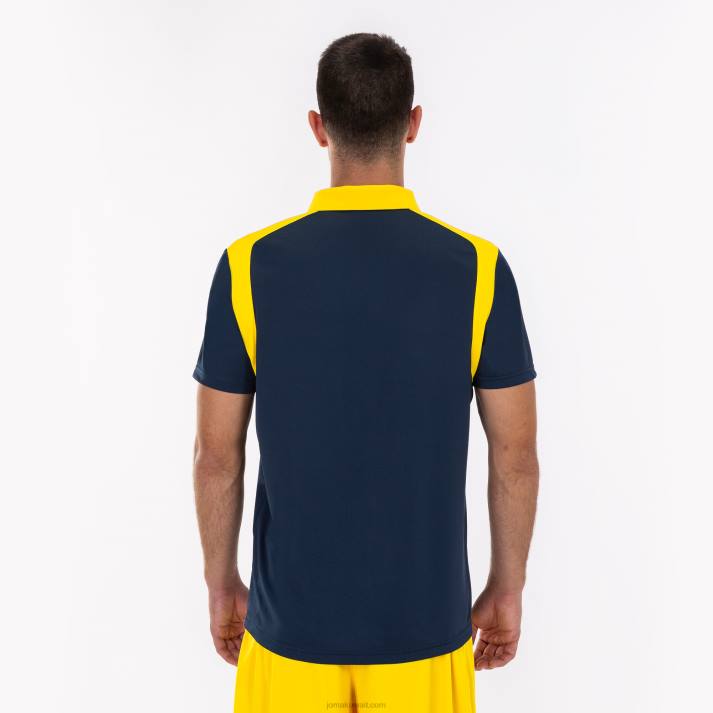 Joma 82P4R556 الأزرق الداكن والأصفر بطولة قميص بولو بأكمام قصيرة v رجال