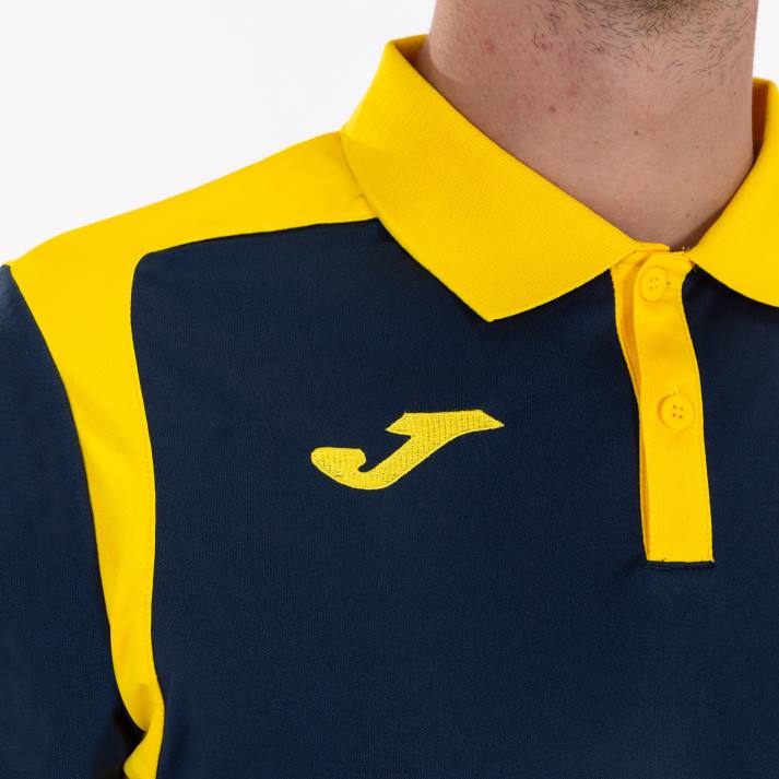 Joma 82P4R556 الأزرق الداكن والأصفر بطولة قميص بولو بأكمام قصيرة v رجال