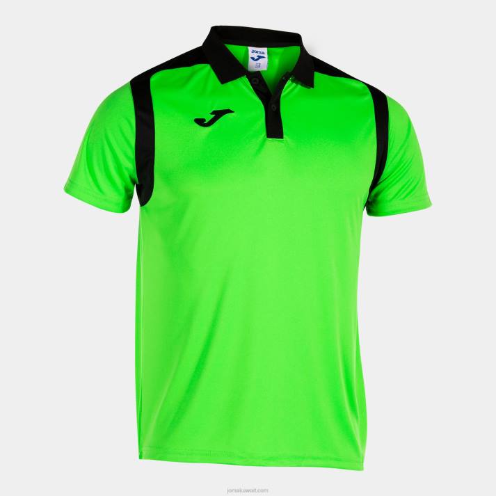 Joma 82P4R557 نيون أخضر أسود بطولة قميص بولو بأكمام قصيرة v رجال