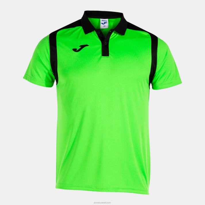 Joma 82P4R557 نيون أخضر أسود بطولة قميص بولو بأكمام قصيرة v رجال