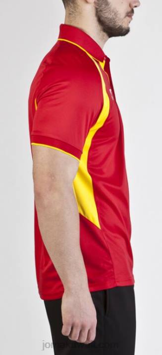 Joma 82P4R573 احمر اصفر بطولة قميص بولو قصير الأكمام III رجال