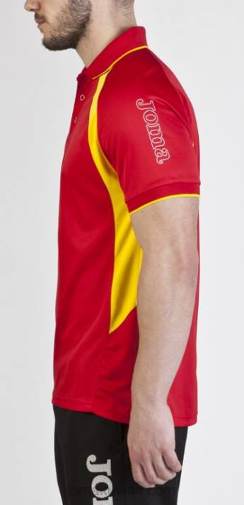Joma 82P4R573 احمر اصفر بطولة قميص بولو قصير الأكمام III رجال