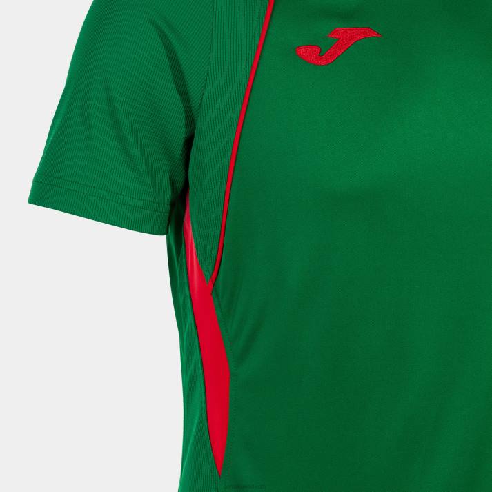 Joma 82P4R596 أخضر أحمر قميص بطولة قصيرة الأكمام السابع رجال