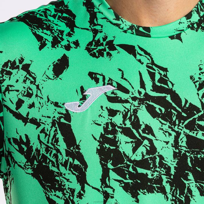 Joma 82P4R607 أخضر أسود قميص قصير الأكمام أسد رجال