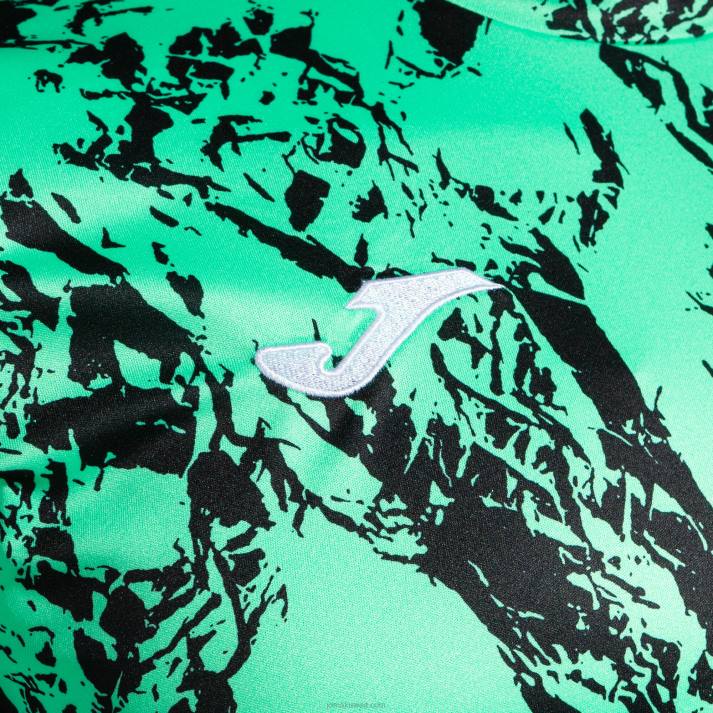 Joma 82P4R607 أخضر أسود قميص قصير الأكمام أسد رجال