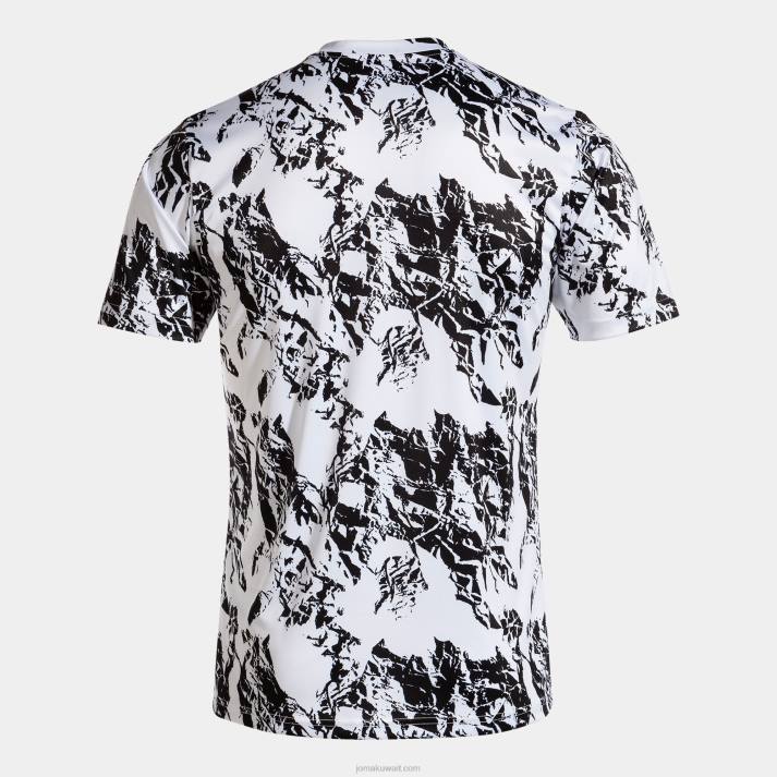 Joma 82P4R60 أبيض أسود قميص قصير الأكمام أسد رجال
