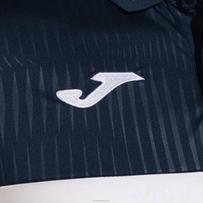 Joma 82P4R613 أبيض كحلي قميص بولو قصير الاكمام مونتريال رجال