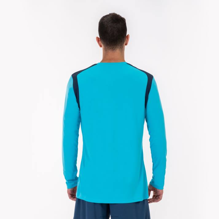 Joma 82P4R630 الفيروز الأزرق الداكن بطولة القميص بأكمام طويلة v رجال