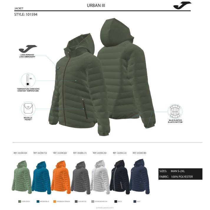 Joma 82P4R635 أزرق أنوراك الحضري الثالث رجال