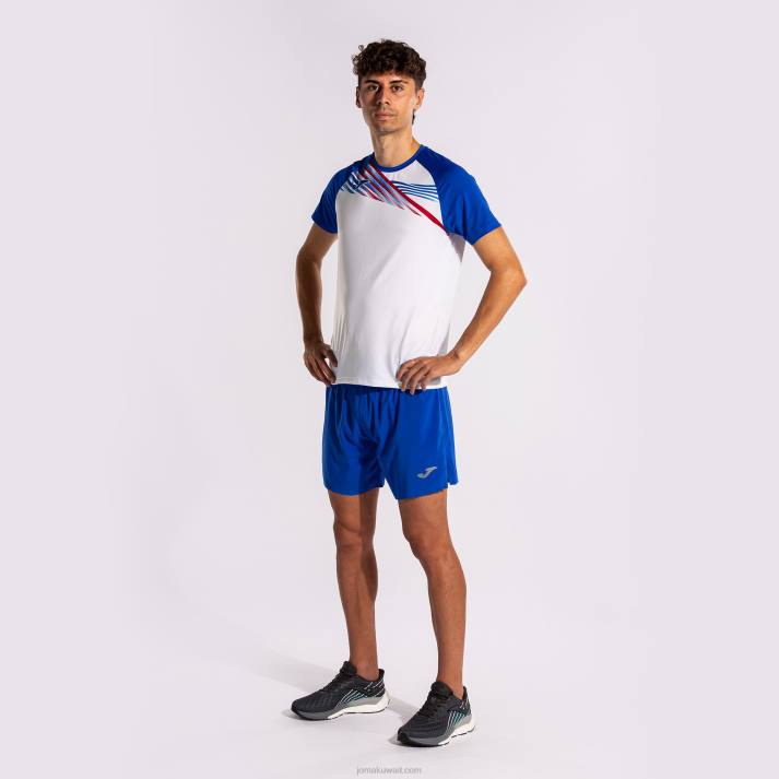 Joma 82P4R639 أبيض أزرق ملكي قميص قصير الأكمام النخبة x رجال