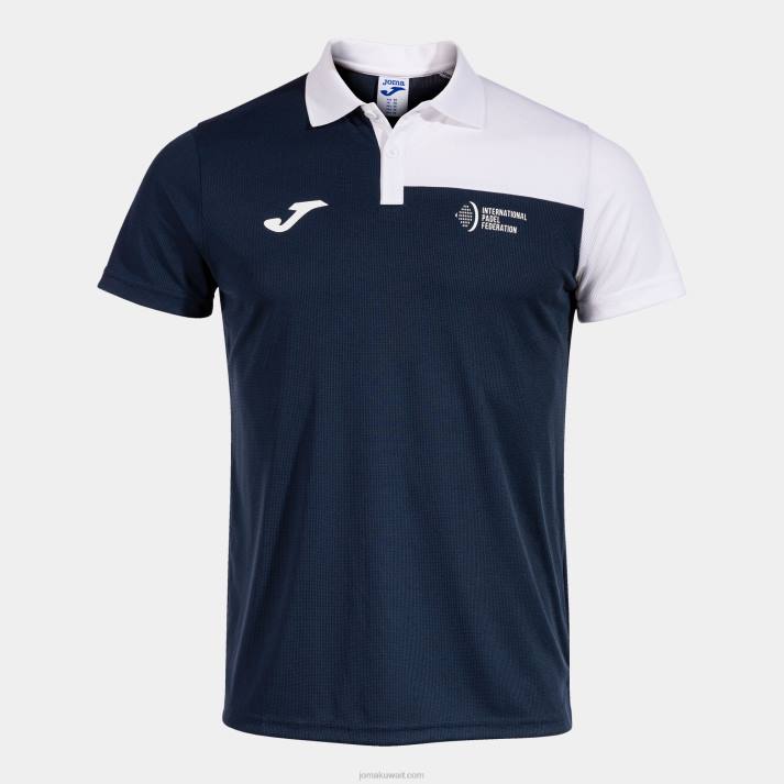 Joma 82P4R660 الأزرق الداكن الأبيض قميص بولو قصير الأكمام الاتحاد الدولي للباديل
