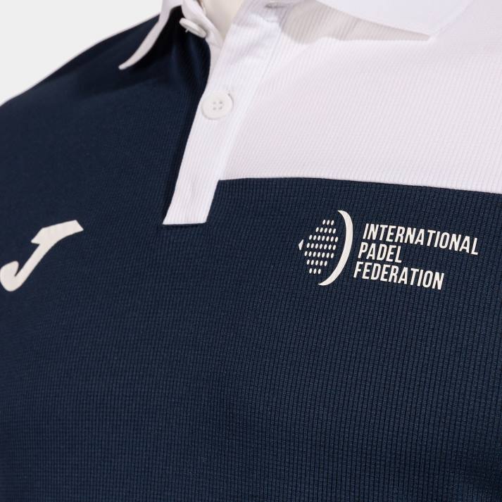 Joma 82P4R660 الأزرق الداكن الأبيض قميص بولو قصير الأكمام الاتحاد الدولي للباديل