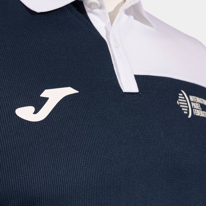 Joma 82P4R660 الأزرق الداكن الأبيض قميص بولو قصير الأكمام الاتحاد الدولي للباديل